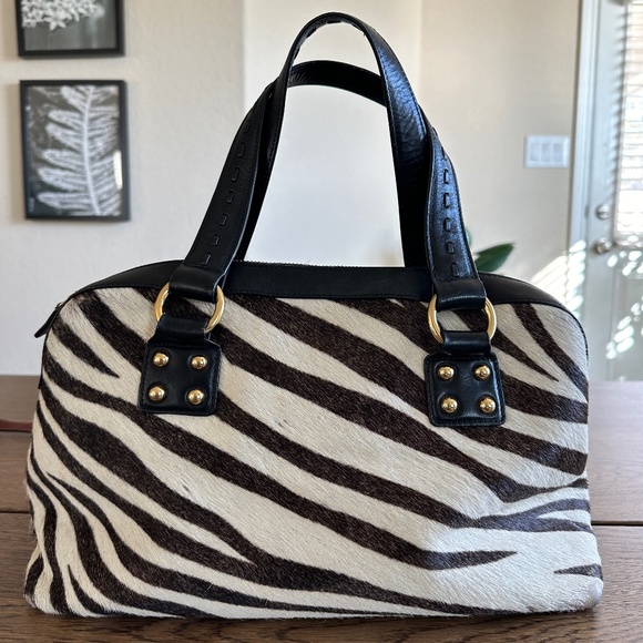 Bloomingdales Calfs Hair Leather Backpack ISABELLA FIORE ALDIC GING STUDDED LEATHER CALF HAIR SHOULDER  main image 4